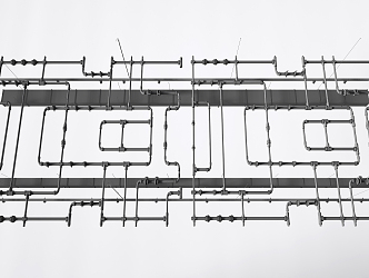 Industrial LOFT pipe front ceiling integrated ceiling 3d model