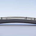 Multiple Black Bridges With Railings On White Surface And Gradient Background 3d model