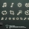 Creative Neon Lamp Set with Diverse Symbols and Power Supply for Decorative Lighting