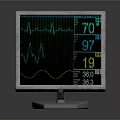 Medical Computer Monitor Showing ECG Waveform And Vital Signs Readings
