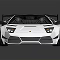 White High Performance Supercar With Black Roof Rear Spoiler And Yellow Interior Seats