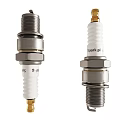 Two Spark Plugs With Metal Shell Ceramic Insulator And Electrode Tips