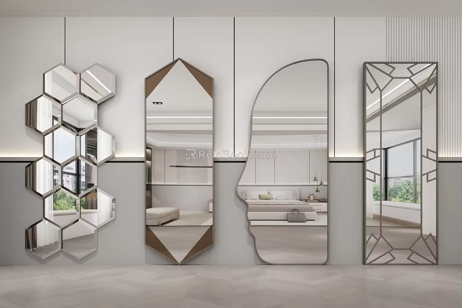 Modern full-length mirror 3d model