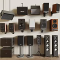 Headphones and Speakers Displaying Assorted Designs Wall Mounted Floor Standing and Compact Models