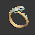 Elegant Gold Ring With Sparkling Diamond Inlaid Design And Shiny Accents