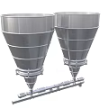 Two Conical Stainless Steel Industrial Equipment With Supporting Frame Structure For Processing