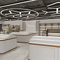 Modern XI Store Interior Showcase With New Products And Glass Display Windows