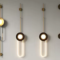 Modern Wall Lamps With Various Sleek Designs Circular Light Heads And Metal Frames 3d model