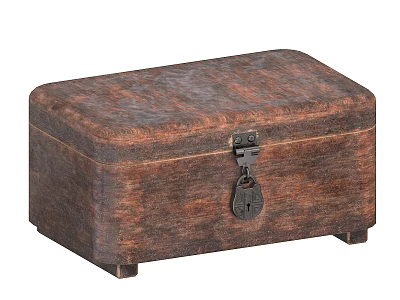 Vintage Wooden Storage Box With Decorative Lock Clasp And Retro Design 3d model