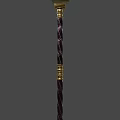Ornate War Hammer With Purple Twisted Handle Gold Accents And Intricate Gold Silver Head