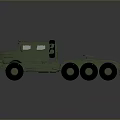 Green Military Heavy Duty Truck With Multiple Wheels And Sturdy Chassis