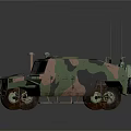 Green And Camouflage Military Vehicles With Off Road Design And Antennas