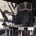 Modern Bar Interior Design With Stylish Seating Glass Railings And Natural Light