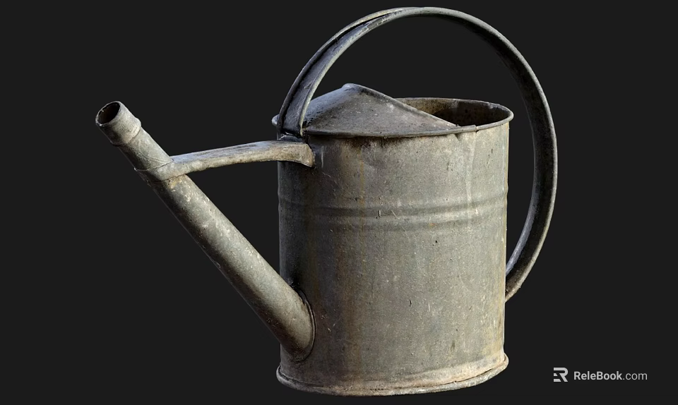Vintage Ceramic Watering Can With Long Spout And Rustic Handle Design 3d model 