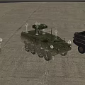 Heavy Armored Functional Military Vehicle With Six Wheels Roof Weapon System And Off Road Design