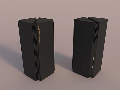 Two Black Tower Shaped Daily Electrical Appliances with Modern Design and Smooth Surface 3d model