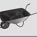 Rusted Metal Garden Wheelbarrow With Black Handles And Single Metal Wheel