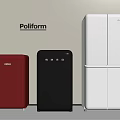 Modern Refrigerators And Freezers In Red Black White With Stylish Design