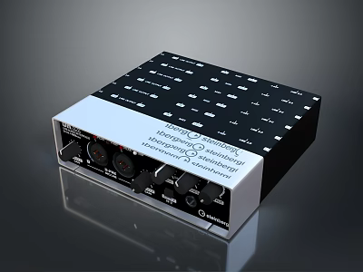MOTU Track16 Professional Audio Interface With Front Panel Knobs And Inputs 3d model