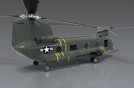 CH47 transport aircraft Chinook helicopter twin-propeller transport aircraft U.S. military transport aircraft transport helicopter 3d model