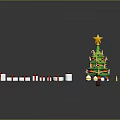 Christmas Themed Decorative Ornament Set With Tree Gift Boxes And Colorful Balls