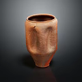 Handcrafted Terracotta Clay Pot With Reddish Brown Textured Surface And Unique Shape