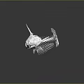 Detailed Fish Skeleton Organ Anatomical Structure 3D Render in White Isolated on Black Background