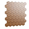 Brown Hexagonal Floor Tiles with Textured Surface for Modern Interior Design Projects 3d model