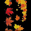 Colorful Autumn Leaf Ornaments in Red Yellow Orange for Fall Decor