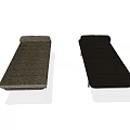 Modern Sofa Benches Gray and Black Upholstered Seats with Metal Legs Contemporary Design