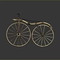 Vintage Bicycle With Wooden Wheels Classic Design And Large Spokes