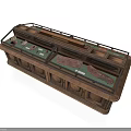 Wooden Display Cabinet With Glass Cover For Daily Living Supplies Storage