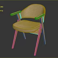 Pink Padded Accent Chair With Wooden Armrests Comfortable Seat And Modern Design
