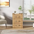 Modern Living Room Interior With Wooden Cabinet Chair Plant And Window Blinds