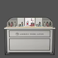 Layered Display Shelf with Numbered Sections for Cosmetics and Bottom Drawers