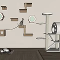 Silent Cat Climbing Frame Cream Cat Climbing Frame Cat Nest 3d model