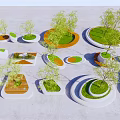 Modern tree pool tree pool seat 3d model