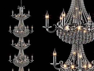 Modern Crystal Chandelier Combination Modern Lamp Chandelier Ceiling Lamp Lighting Appliance Art Furniture Light Luxury Bulb Shaped 3d model