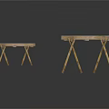 Wooden Folding Tables Set With Foldable Legs For Outdoor And Camping Use