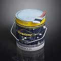 Flextone Interior Flat Paint Bucket With Yellow And Blue Body And Red Brush