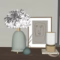 Modern Table Lamp Glass Feather Table Lamp 3d model
