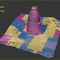 Traditional Brick Kiln Model With Square Base And Conical Top For Handmade Ceramic Home Decor