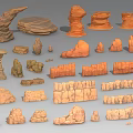 Realistic Stone and Wood Models with Various Shapes and Textures 3d model
