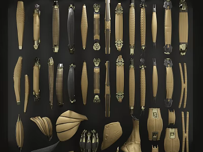 Diverse Collection Of Decorative Furniture Handles With Different Styles And Designs 3d model