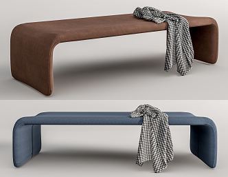 Modern Bed End Stool Sofa Bench 3d model