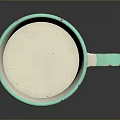 Vintage White Mug With Turquoise Rim Handle And Red Spots