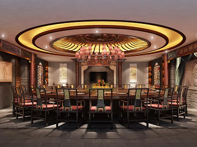 Chinese Style Room Club Box 3d model