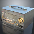 Vintage Electronic Device With Metal Casing Handle Knobs Display Screen And Green Indicator Light 3d model