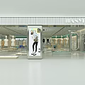 Modern Clothing Store Interior With Mannequins Display Racks And Window Advertisement