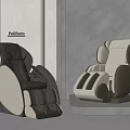 Luxury Poliform Massage Chairs With Modern Ergonomic Design And Beige Brown Leather